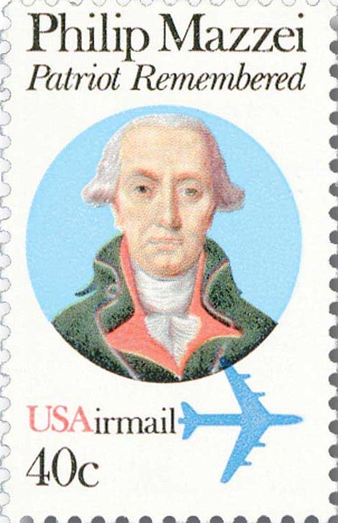 1980 US airmail stamp of Filippo Mazzei